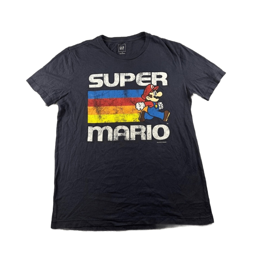 Gap Nintendo T-Shirt Men M Black Super Mario Video Game Graphic Streetwear Gamer